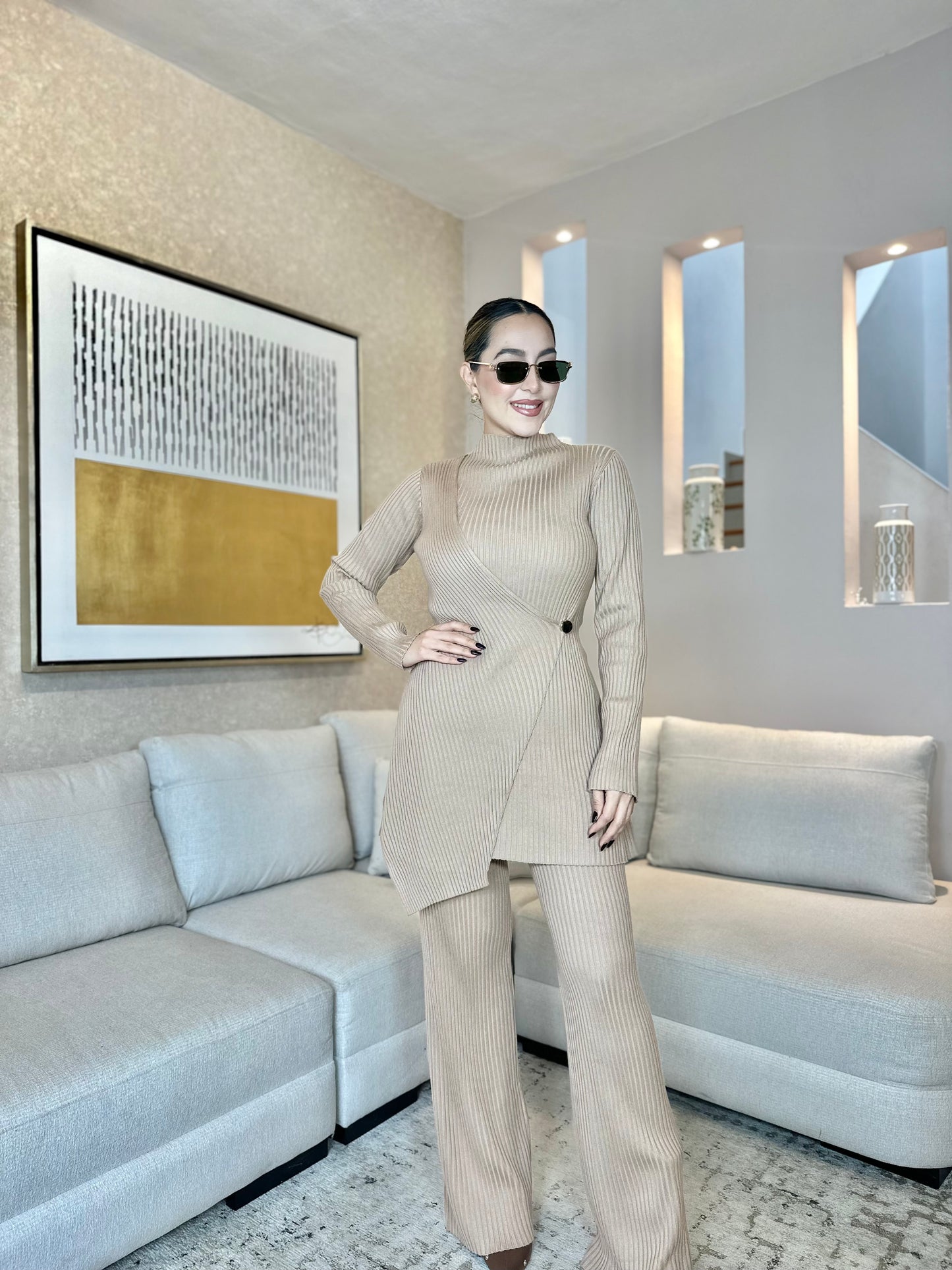 SET CAFÉ ALGODON STRETCH