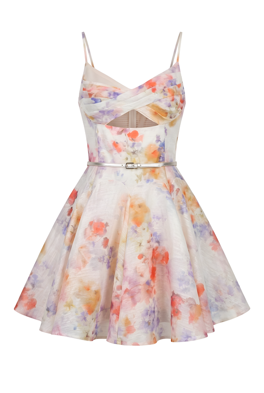 VESTIDO OLANES ROSA TIRANTES