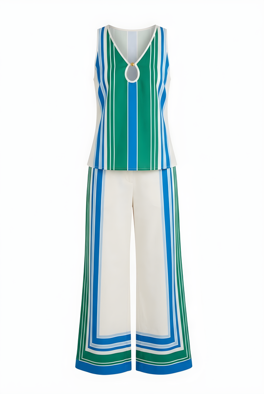 SET DE FRANJAS VERDE, AZUL Y BLANCO