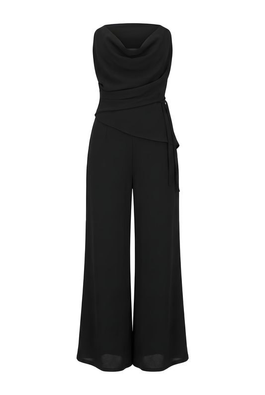 JUMSUIT NEGRO CORTE IRREGULAR