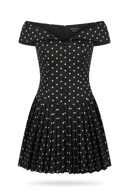 VESTIDO LUNARES CON PLISADO ABAJO