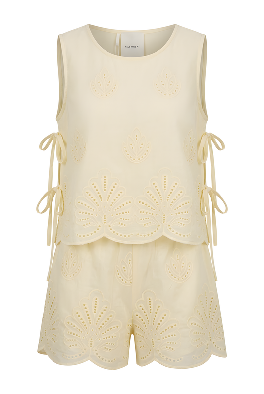 SET SHORT Y BLUSA BROCADO