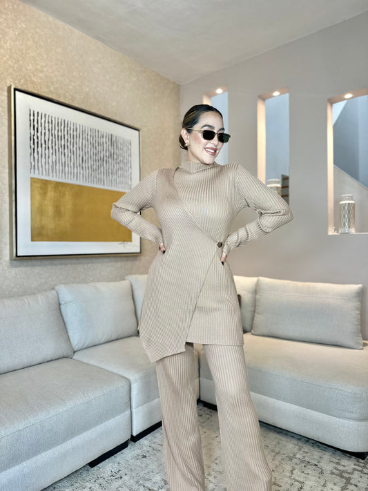 SET CAFÉ ALGODON STRETCH