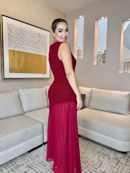 SET CHALECO Y FALDA VINO