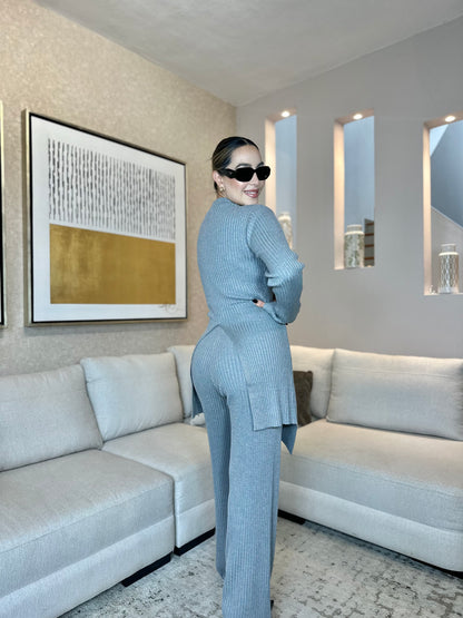 SET GRIS ALGODON STRETCH