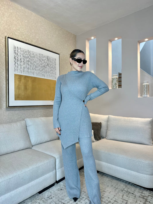 SET GRIS ALGODON STRETCH